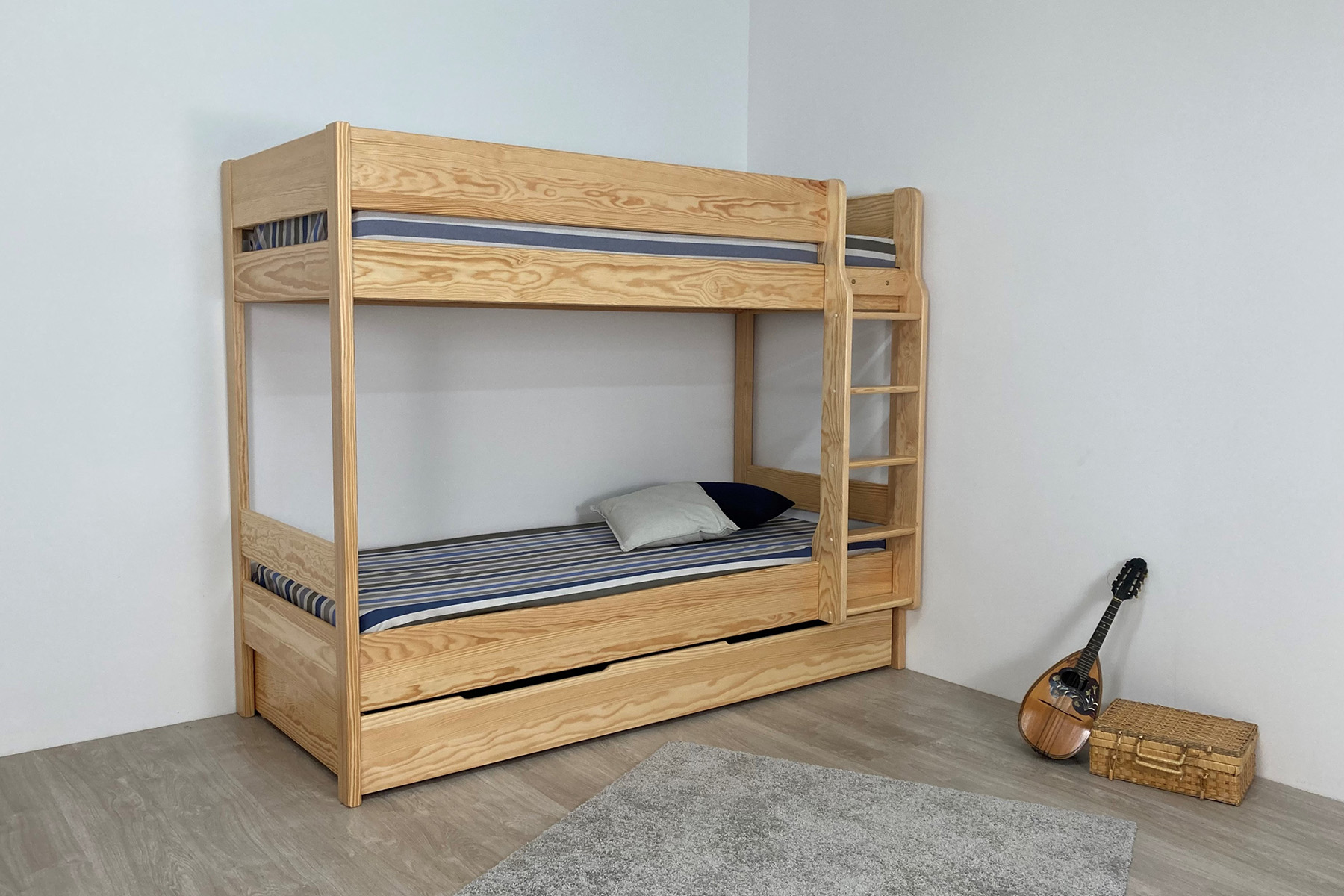 Lit Superposé Métal Twin Over Full – 90x190 Cm Haut, 140x190 Cm Bas – Capacité 200kg Par Lit – Escalier Et Barreaux