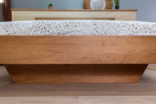 Lit Duo à panneau en bois brossé