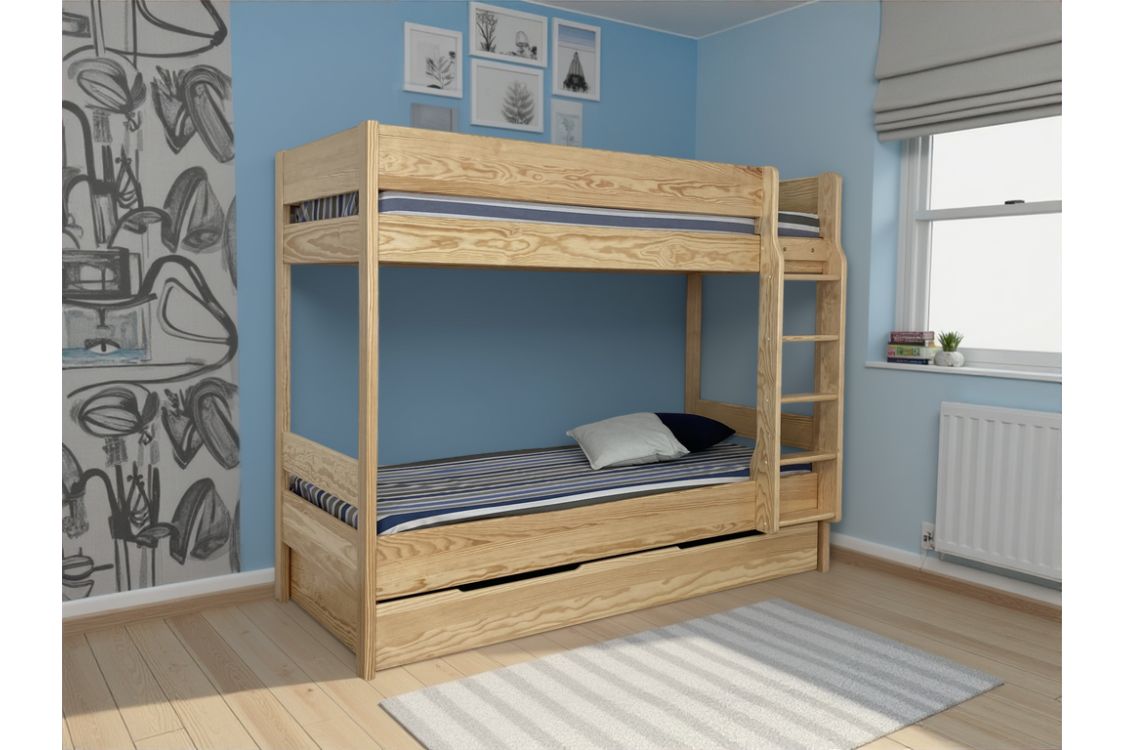 Lit robuste superposé avec tiroir SAINT LARY Lit robuste superposé avec tiroir SAINT LARY