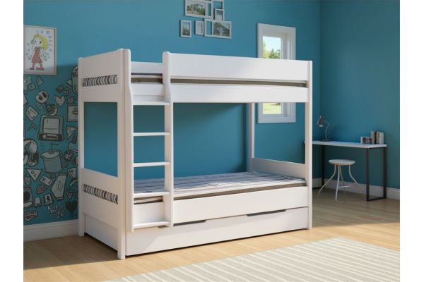 Lit robuste superposé avec tiroir SAINT LARY