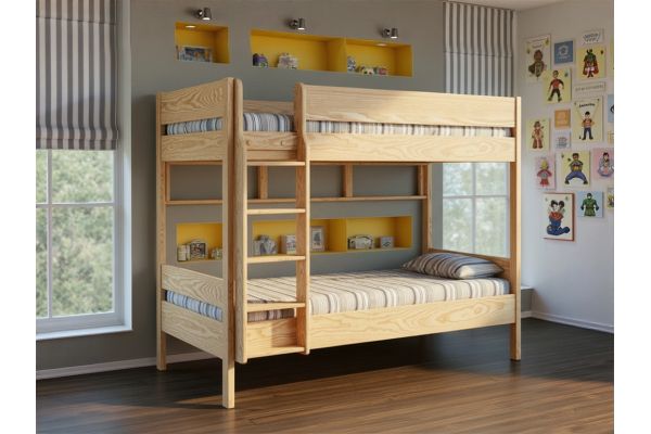 Lit superposé sécurisé avec étagère SAINT LARY