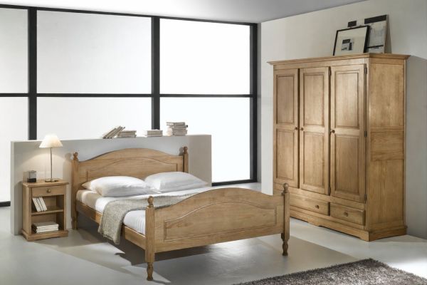 Lit romantique en bois massif DUCIE